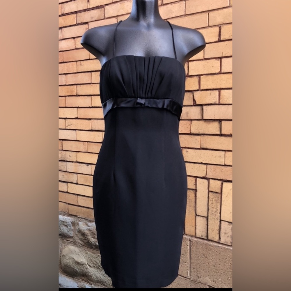 Vintage 90’s Alchemy by Joo Wee Black Halter Cocktail Dress Made in USA Size 6